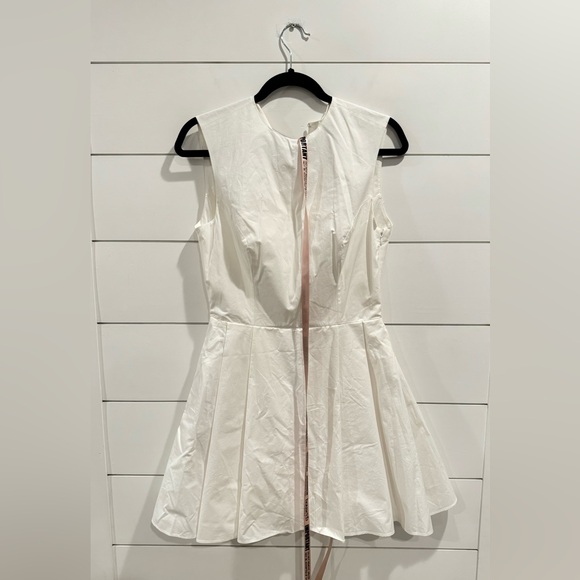 NWT House of CB Claretta white pleated cotton mini dress - Picture 4 of 10